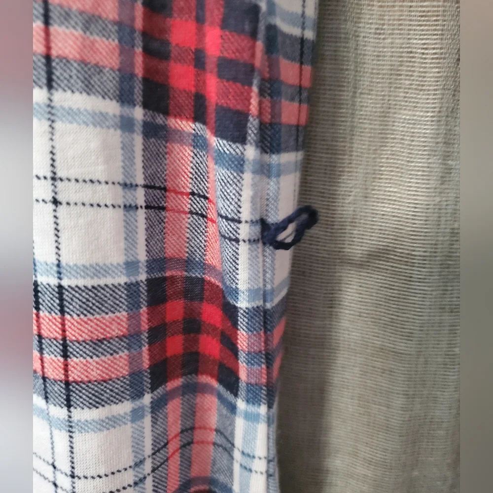 Longline Red & White Plaid Dress/shirt - Picture 7 of 9